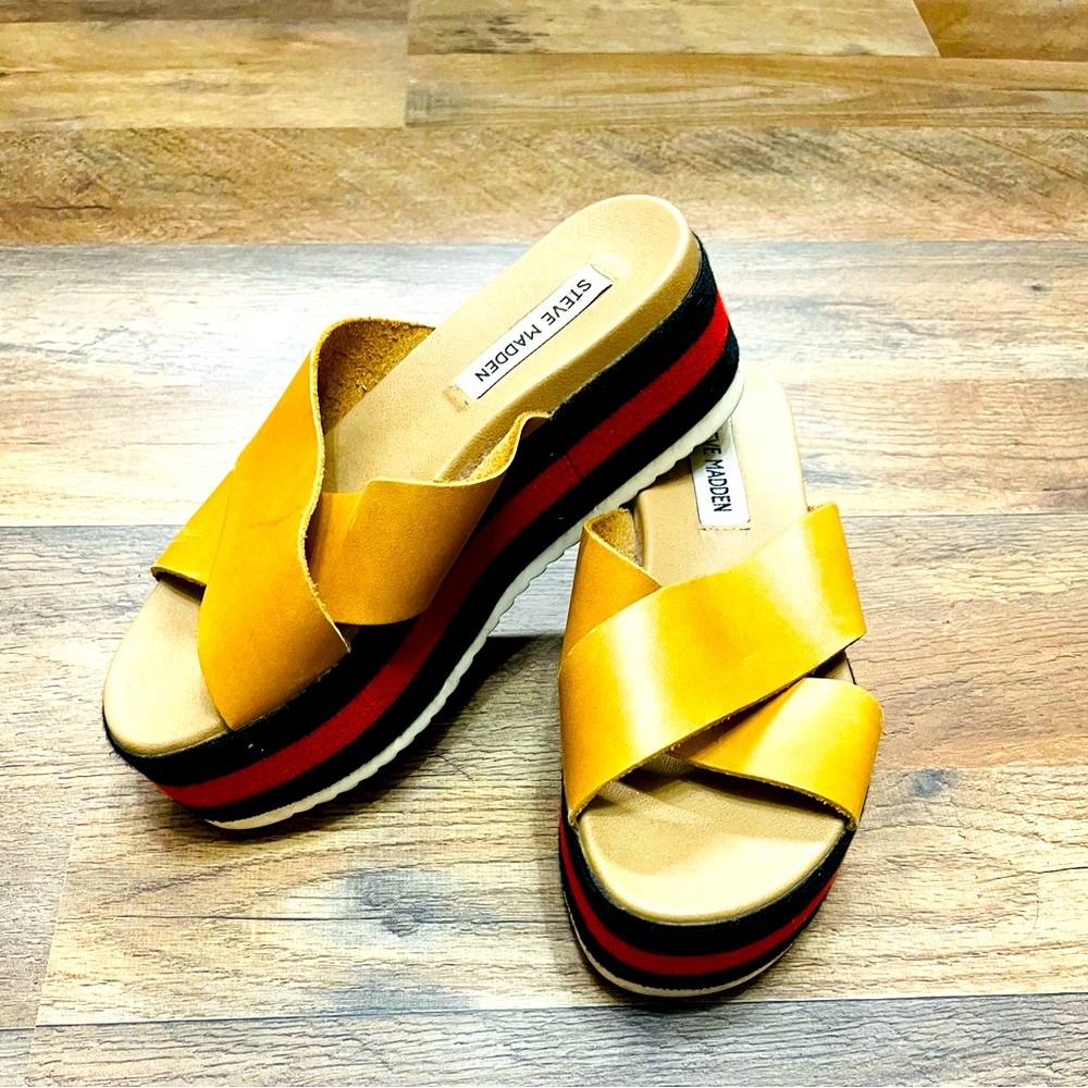 Steve Madden Yellow Platform Sandals
